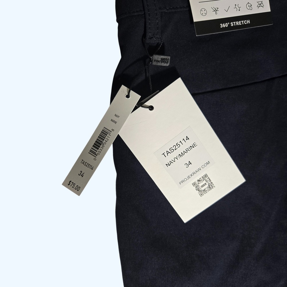 NEW Projek Raw Tech Apparel Mens 34 Navy Marine Dri:Flex Stretch Pants TAS25114 - Picture 6 of 10